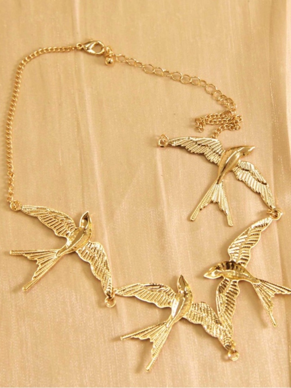 Vintage Unique Golden Swallow Necklace, Niche Design Fashion Clavicle SET - Picture 7 of 7